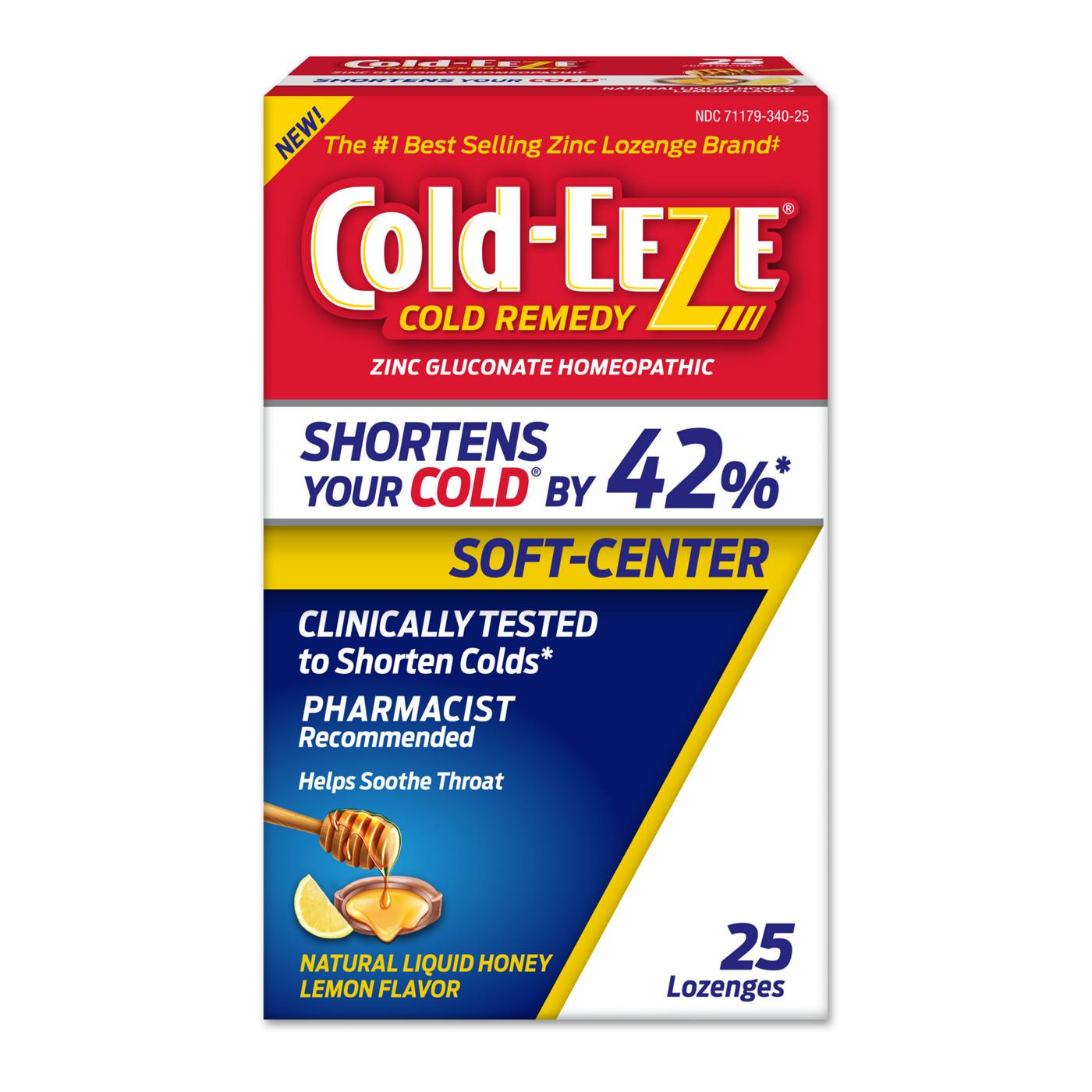 Cold-EEZE Cold Remedy Zinc Soft-Center Lozenges - Honey Lemon; image 1 of 6