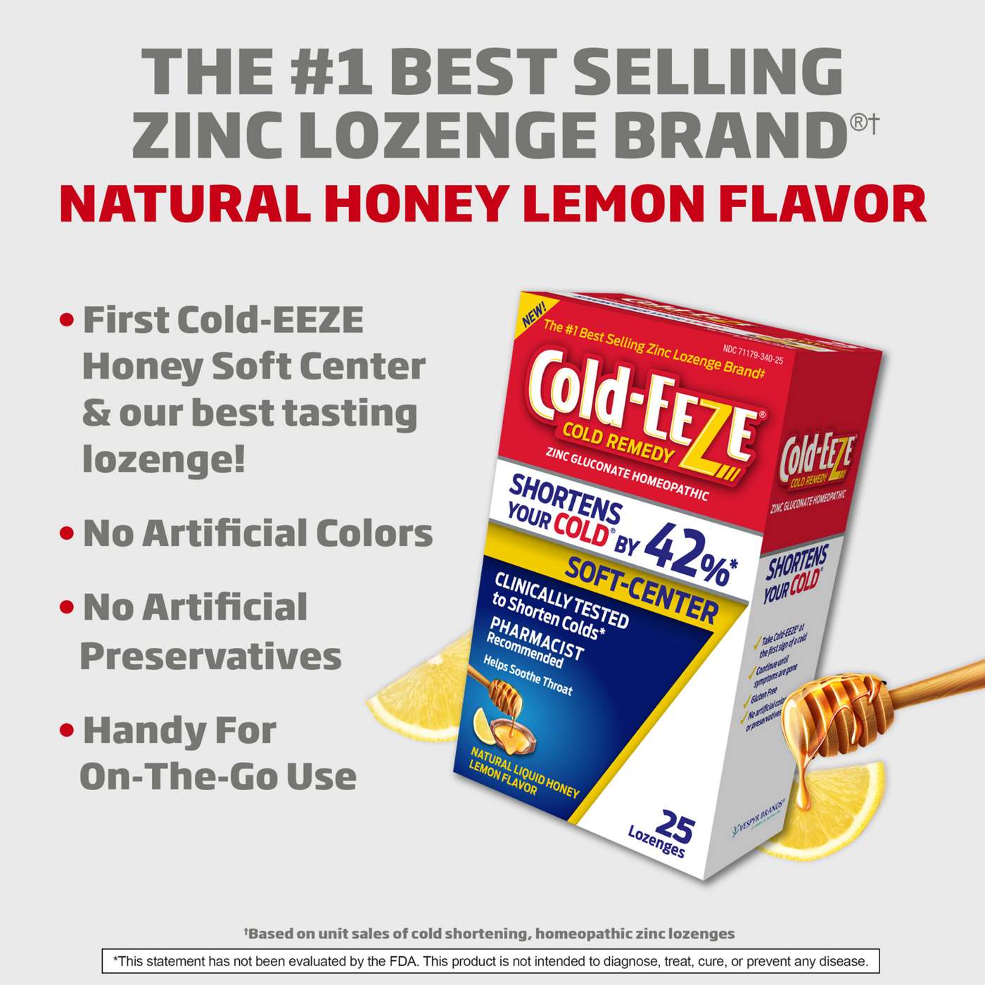 Cold-EEZE Cold Remedy Zinc Soft-Center Lozenges - Honey Lemon; image 3 of 6