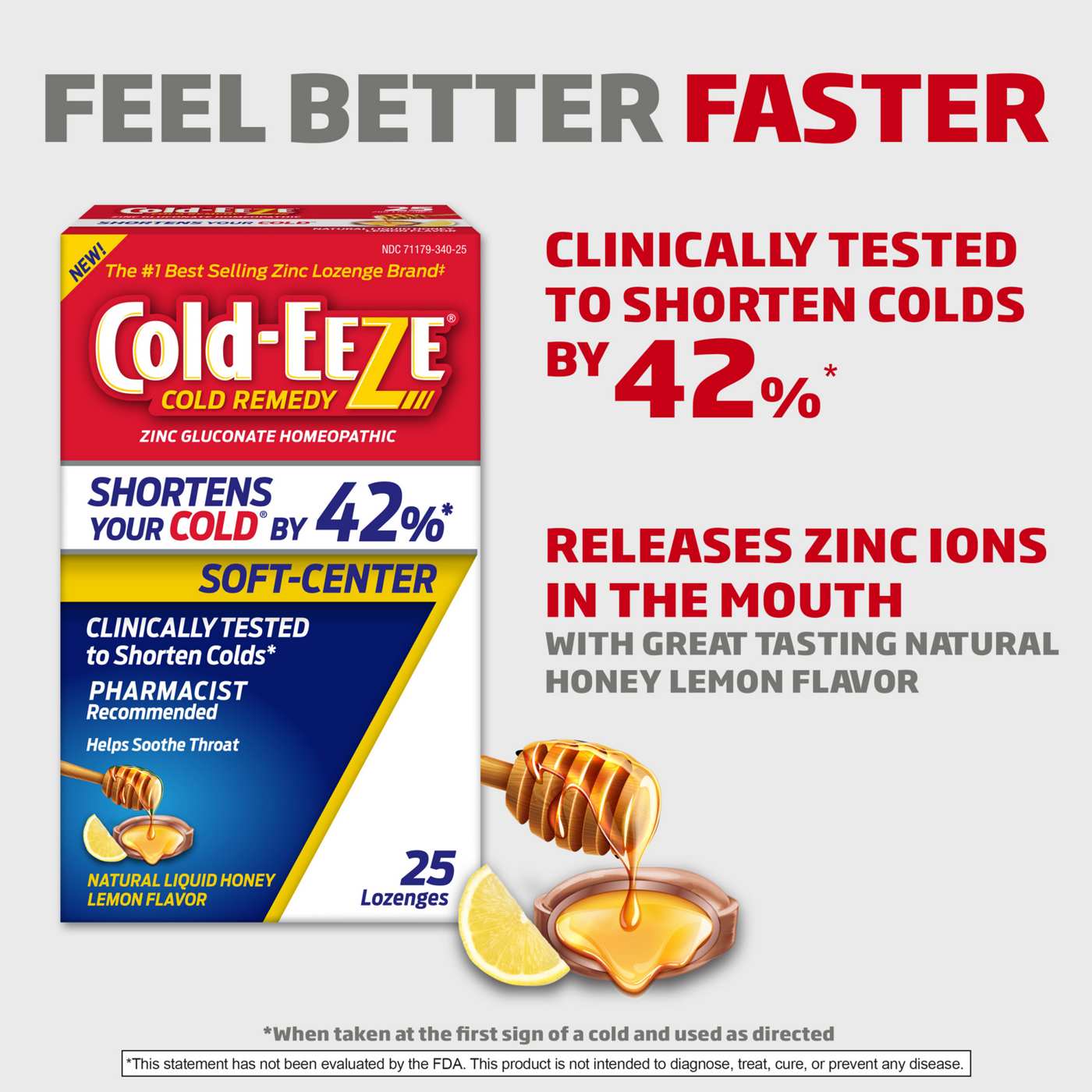 Cold-EEZE Cold Remedy Zinc Soft-Center Lozenges - Honey Lemon; image 5 of 6