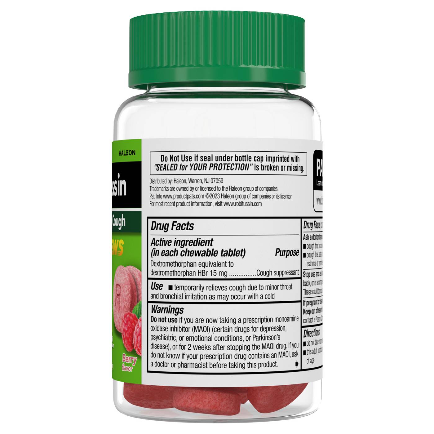 Robitussin Adult Long Acting Cough Chewable Tablets - Berry; image 3 of 3