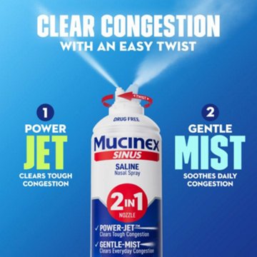 Mucinex Sinus Saline Nasal Spray & Sinus Rinse, Non-Medicated, Additive Free