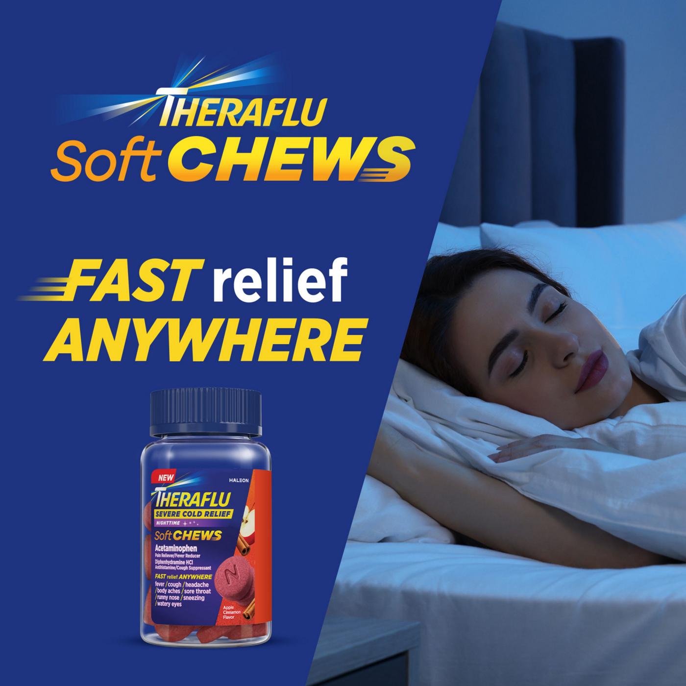 Theraflu Severe Cold Relief Nighttime Chewable Tablets - Apple Cinnamon; image 6 of 6