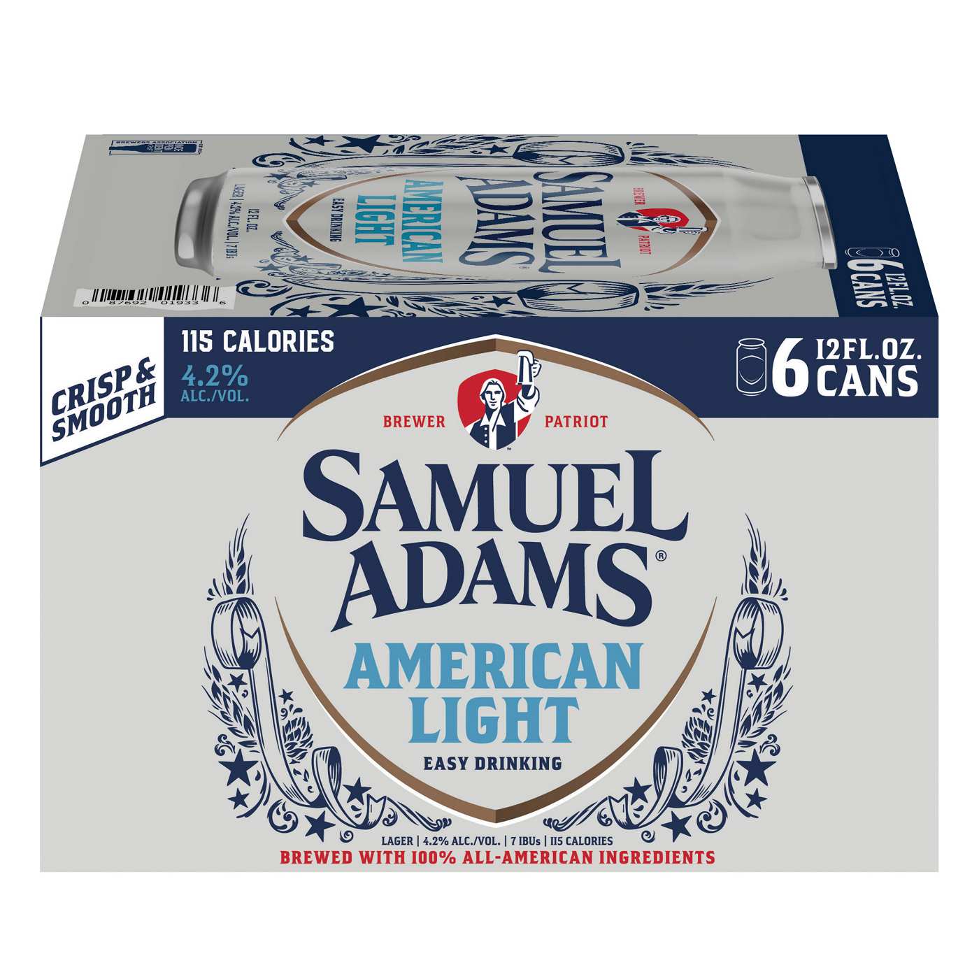 Samuel Adams American Light Lager 6 pk Cans; image 1 of 3