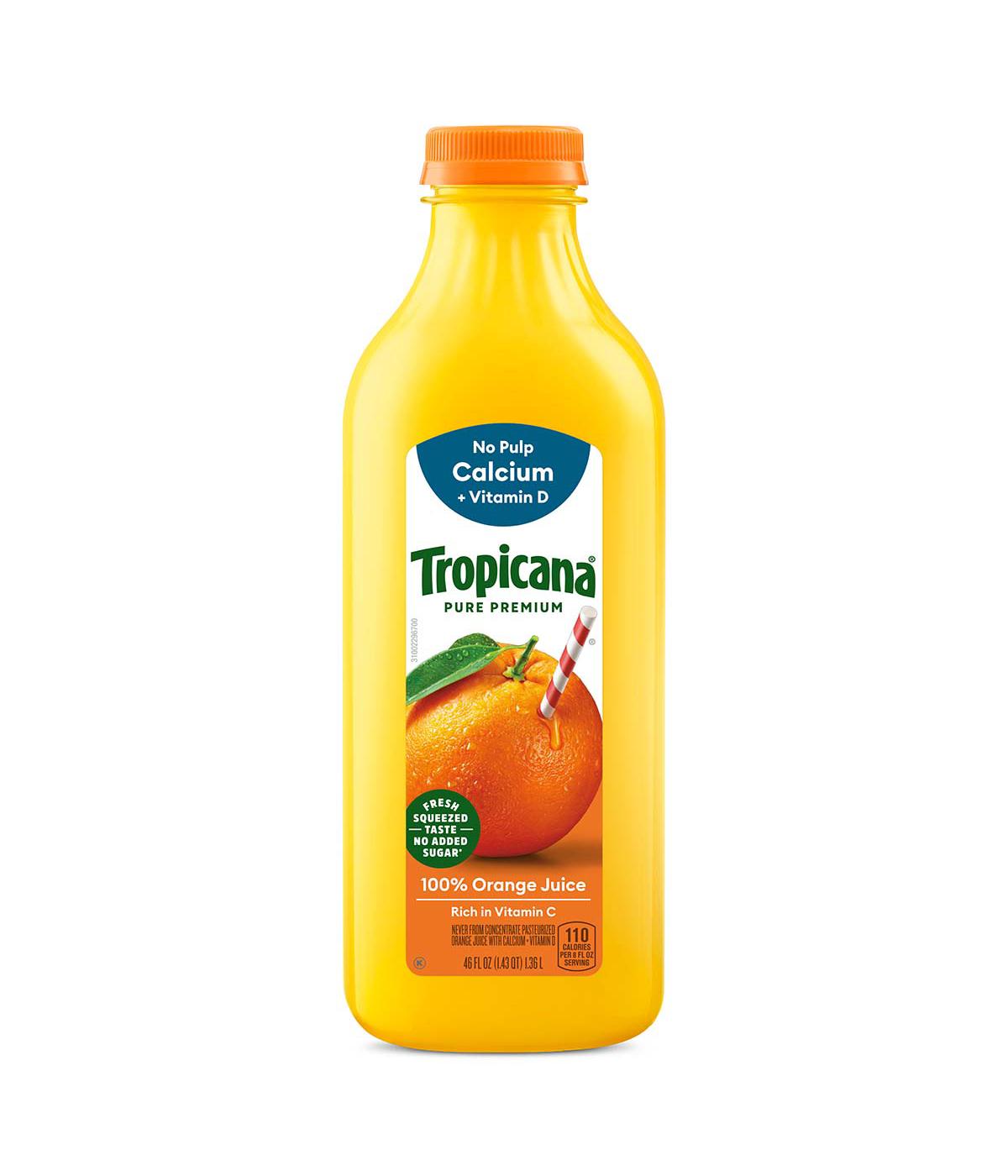 Tropicana Pure Premium No Pulp Calcium & Vitamin D Orange Juice; image 1 of 2