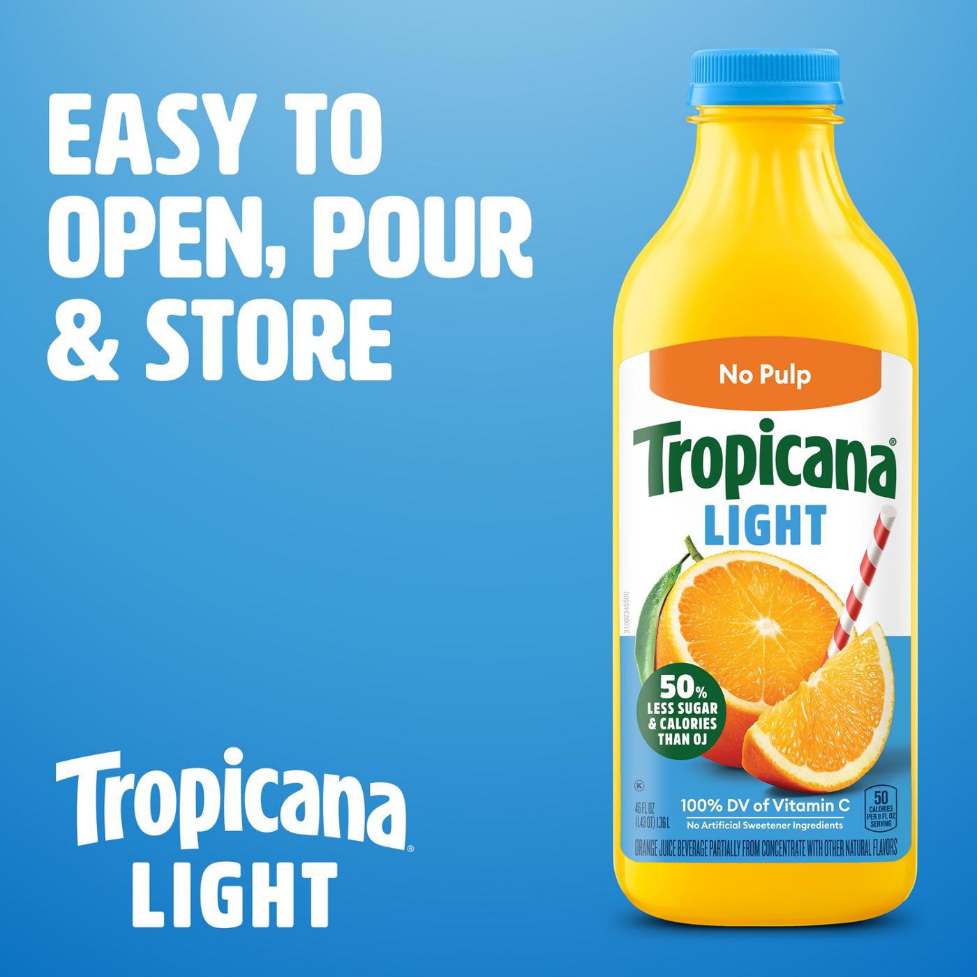 Tropicana No Pulp Light Orange Juice; image 4 of 6