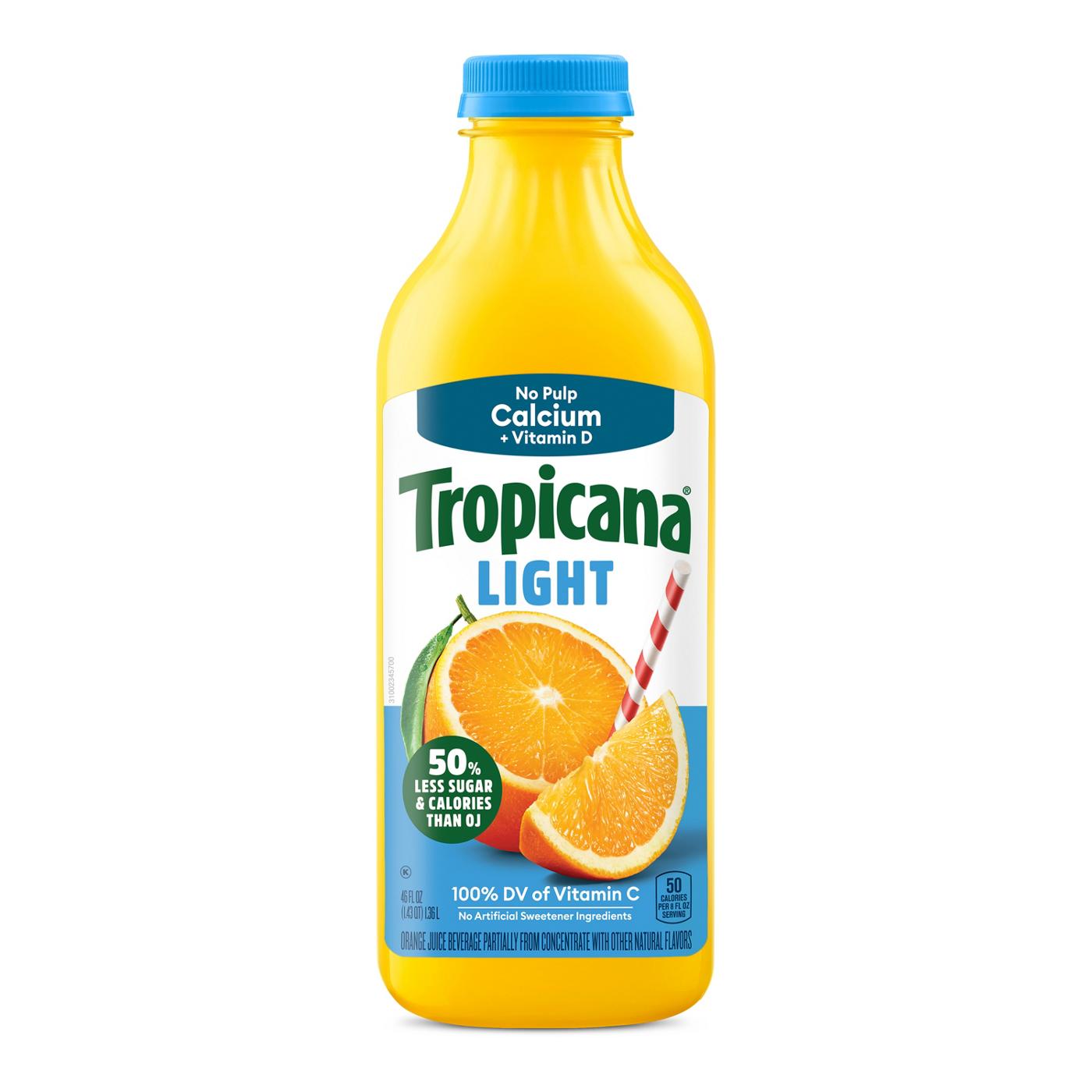 Tropicana No Pulp Calcium & Vitamin D Light Orange Juice; image 1 of 6