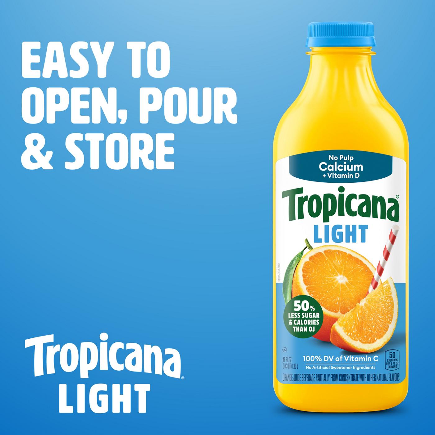 Tropicana No Pulp Calcium & Vitamin D Light Orange Juice; image 4 of 6
