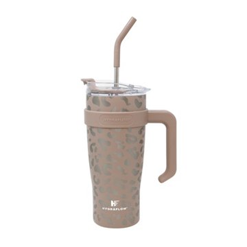 Hydraflow Capri Straw Tumbler - Cheetah Khaki, 30 oz