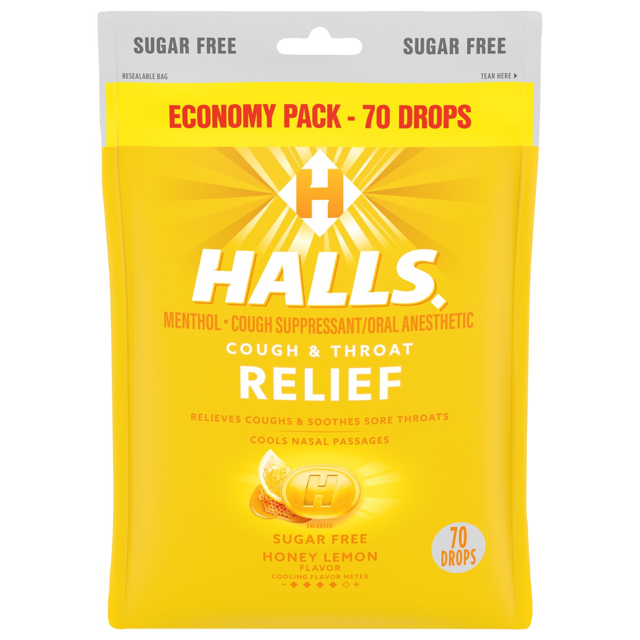 Halls Relief Sugar Free Cough Drops Honey Lemon Shop Cough, Cold