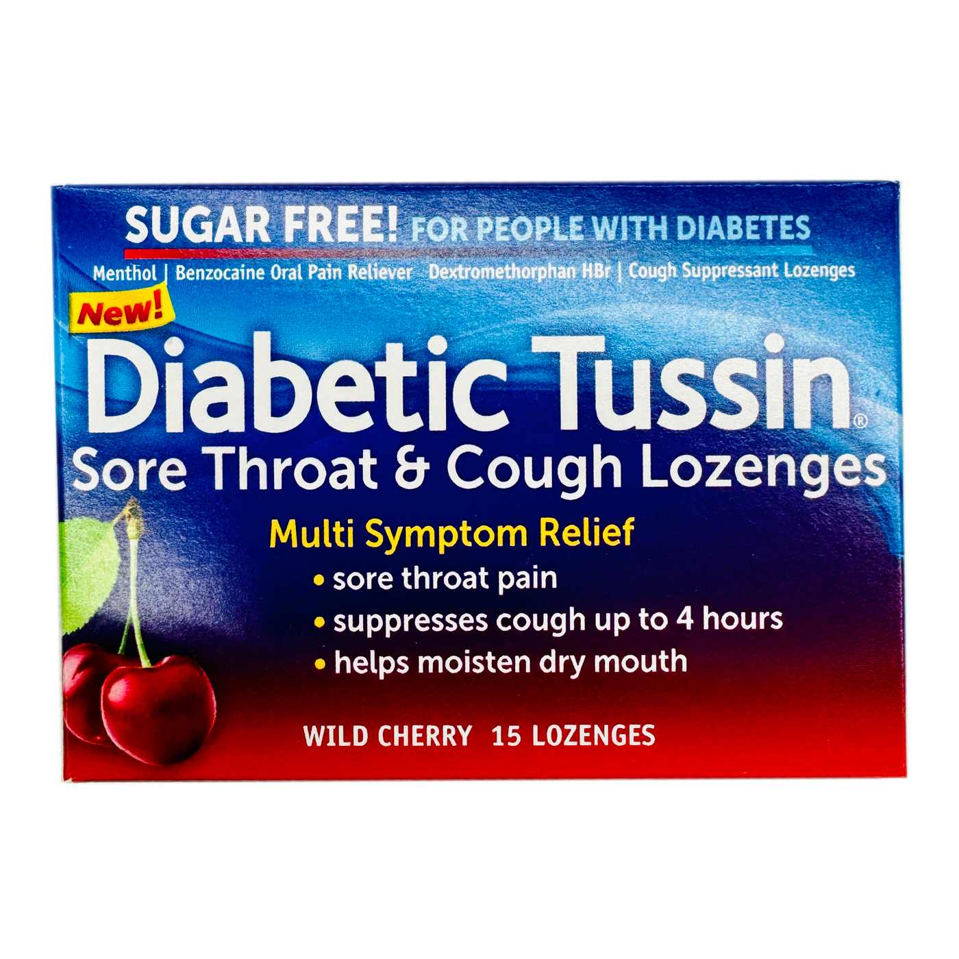 Diabetic Tussin Sore Throat & Cough Sugar Free Lozenges - Wild Cherry; image 1 of 2