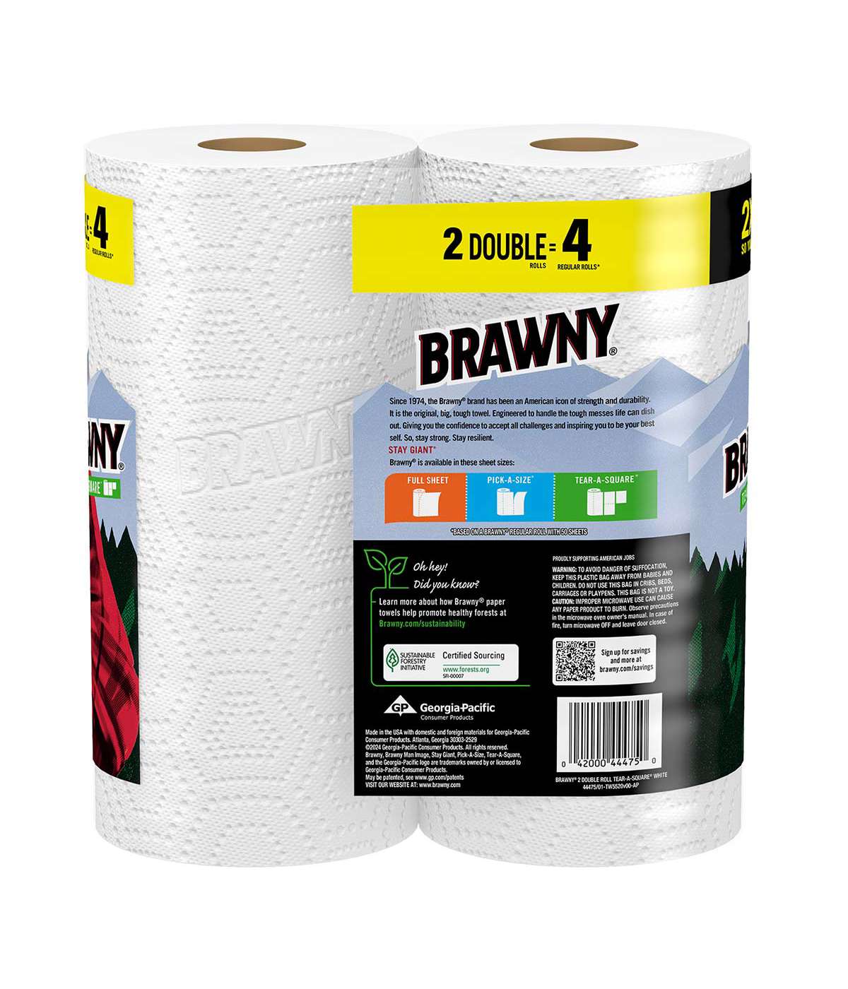 Brawny Tear-A-Square Paper Towels; image 2 of 2