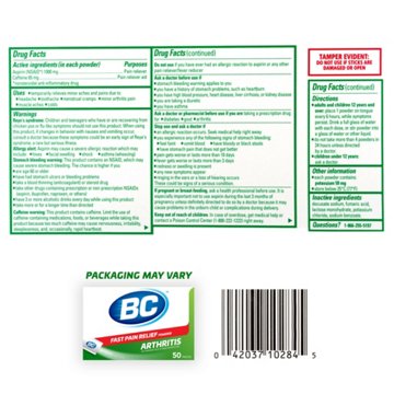 BC Arthritis Pain Relief Powder Packets