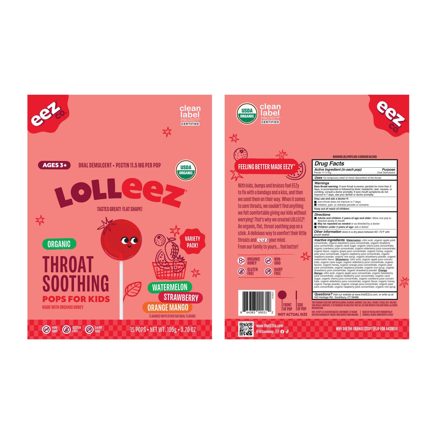 Lolleez Kids Organic Sore Throat Pops - Variety Pack; image 9 of 9