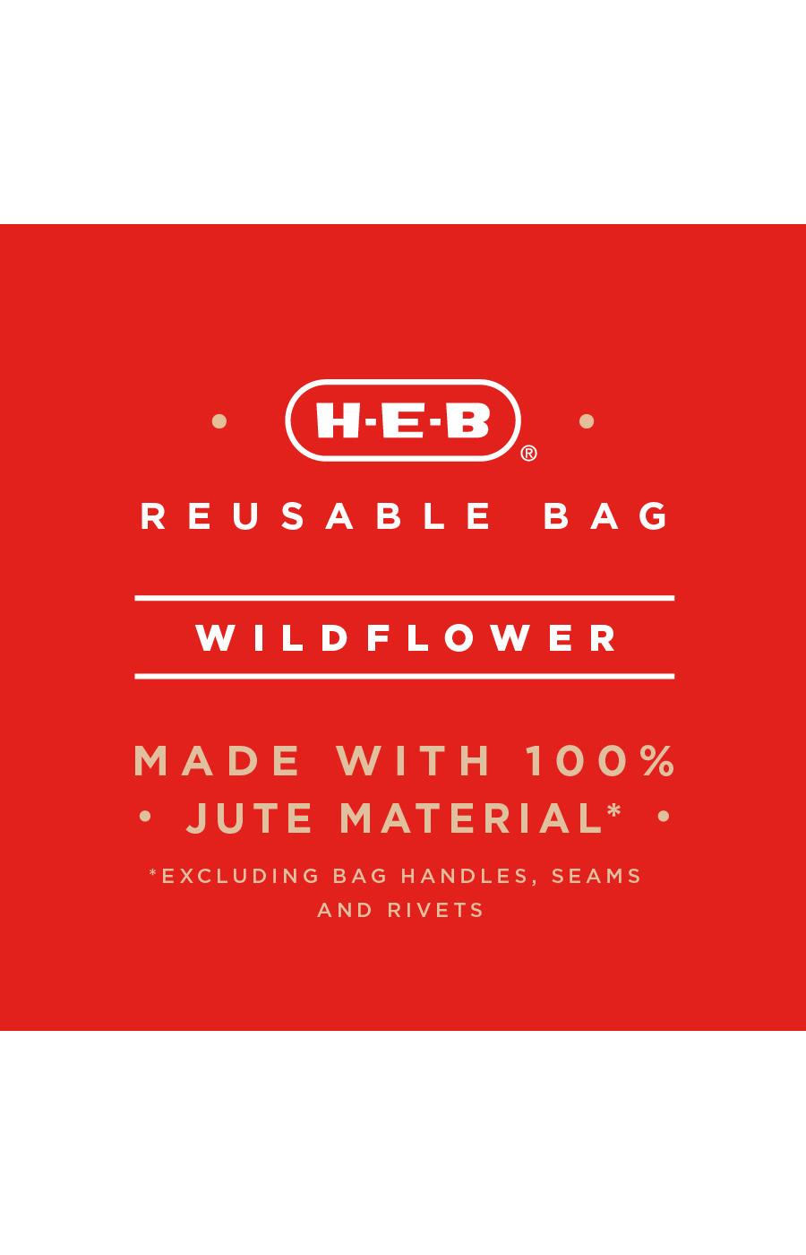 H-E-B Wildflower Jute Reusable Shopping Bag; image 2 of 3