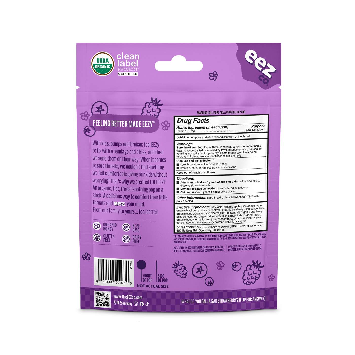 Lolleez Kids Organic Sore Throat Pops - Mixed Berry; image 3 of 9