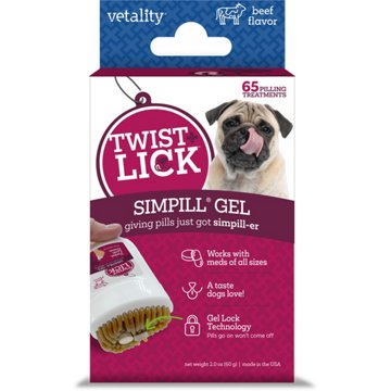 Vetality Twist & Lick Simpill Gel Beef, 2 oz