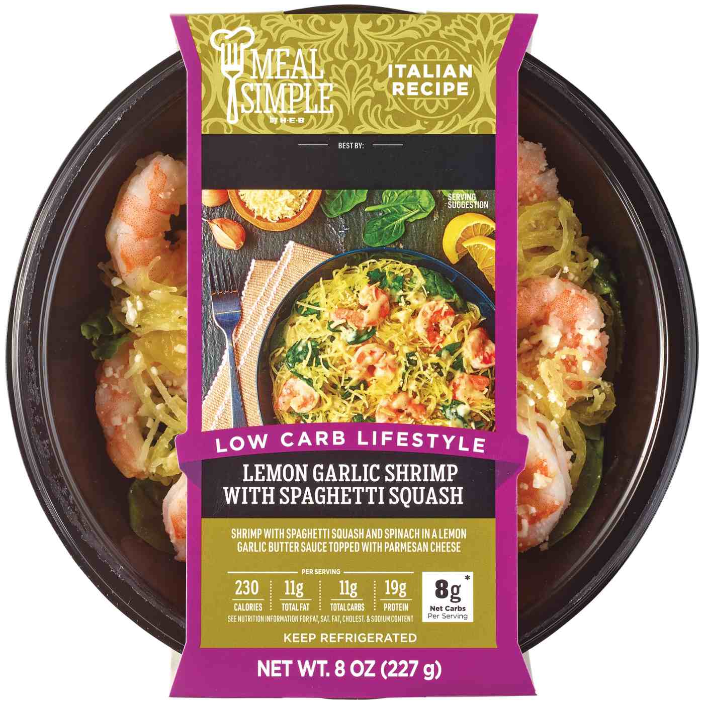 Meal Simple by H-E-B Low Carb Lifestyle Lemon Garlic Shrimp & Spaghetti Squash Bowl; image 2 of 5