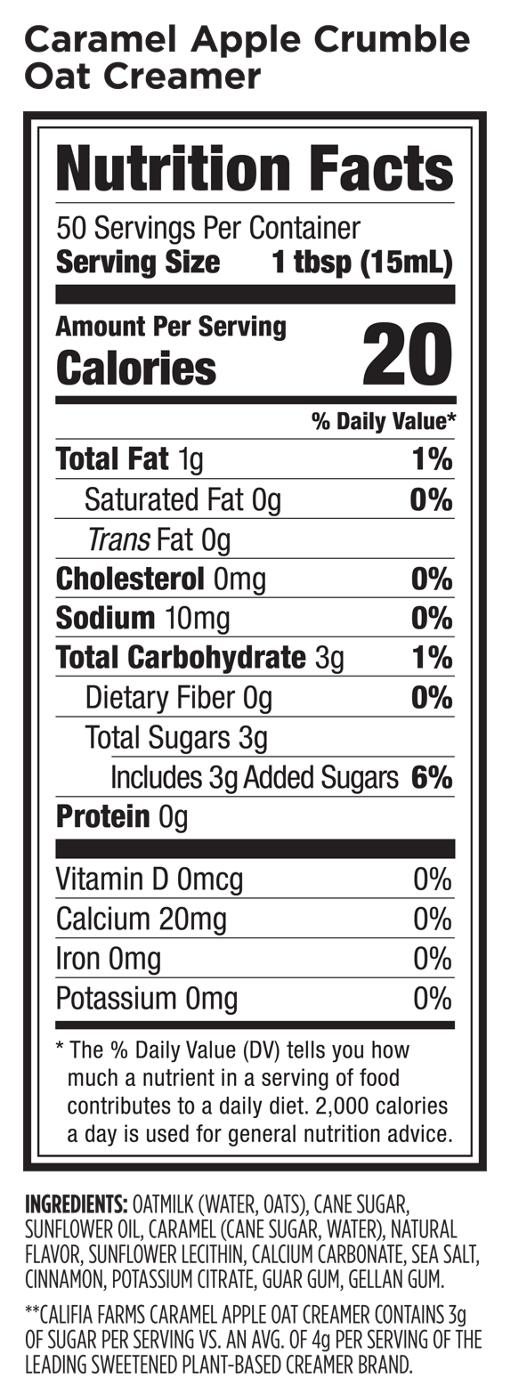 Califia Farms Limited Edition Oat Liquid Coffee Creamer - Caramel Apple Crumble ; image 2 of 2