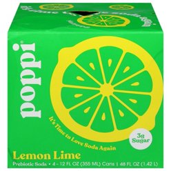 Poppi Prebiotic Soda 4 pk Cans - Cherry Limeade, 12 oz | Central