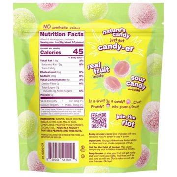 Fruit Riot! Sour Candy Grapes Real Frozen Fruit