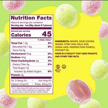 Fruit Riot! Sour Candy Grapes Real Frozen Fruit