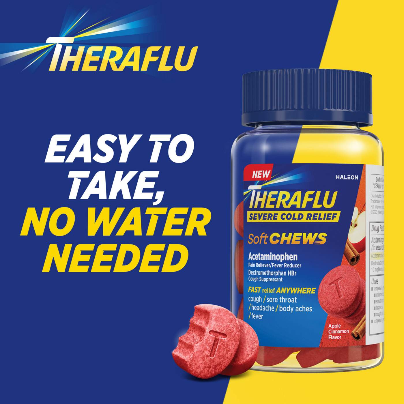 Theraflu Severe Cold Relief Chewable Tablets - Apple Cinnamon; image 6 of 6