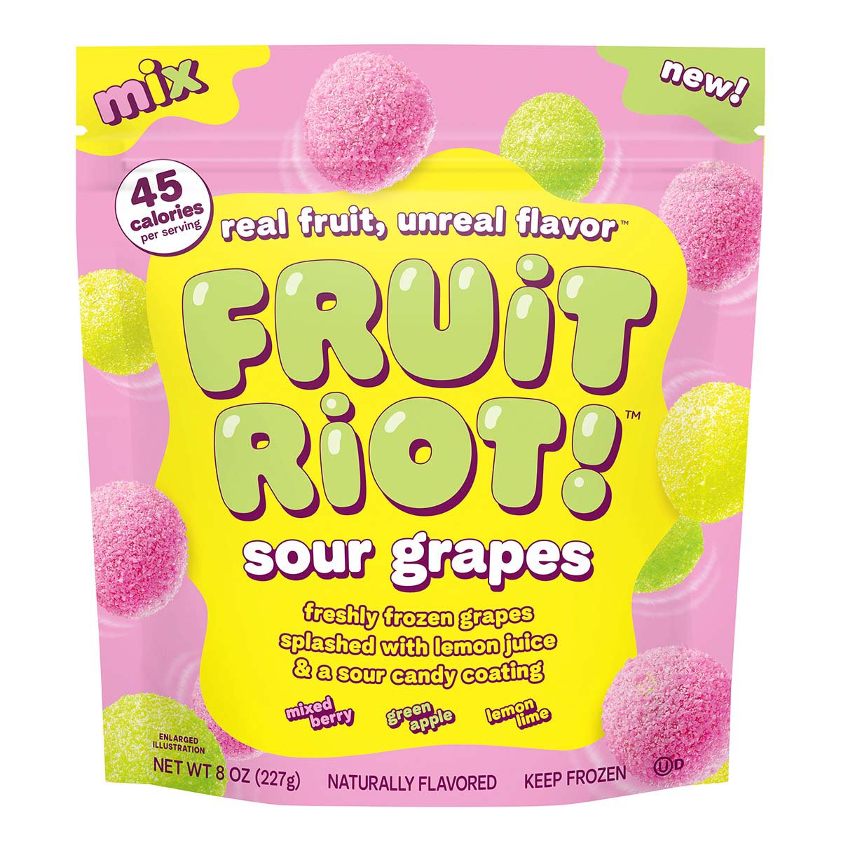 Fruit Riot! Frozen Mixed Sour Grapes Shop Bars & pops at HEB