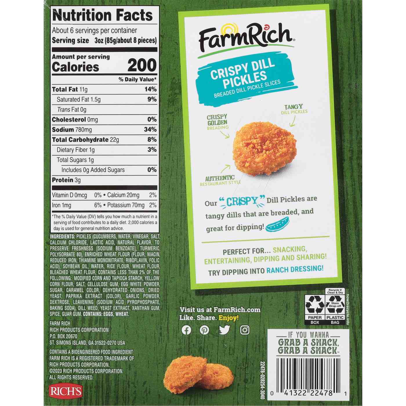 Farm Rich Crispy Dill Pickles; image 2 of 2