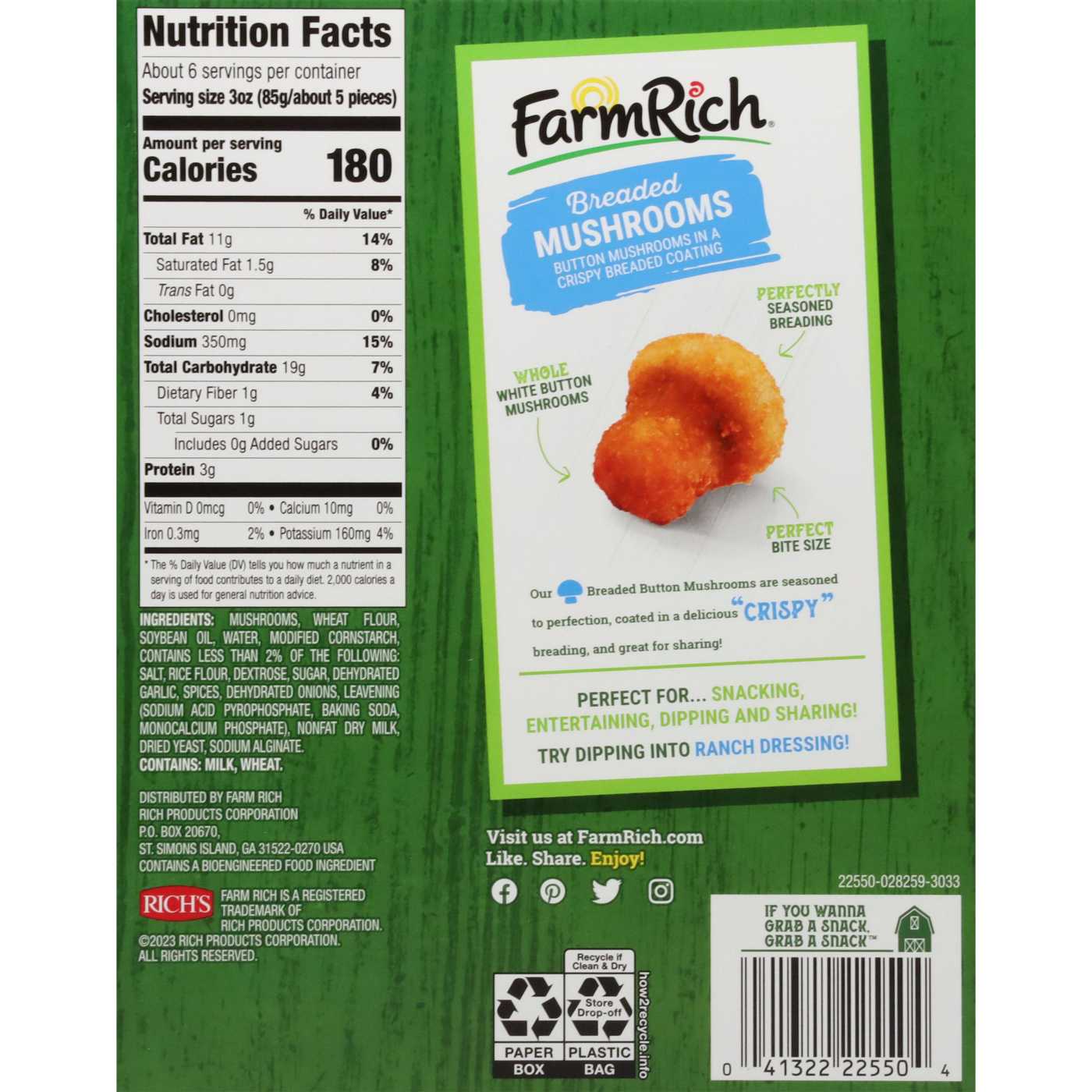 Farm Rich Breaded Mushrooms; image 2 of 2