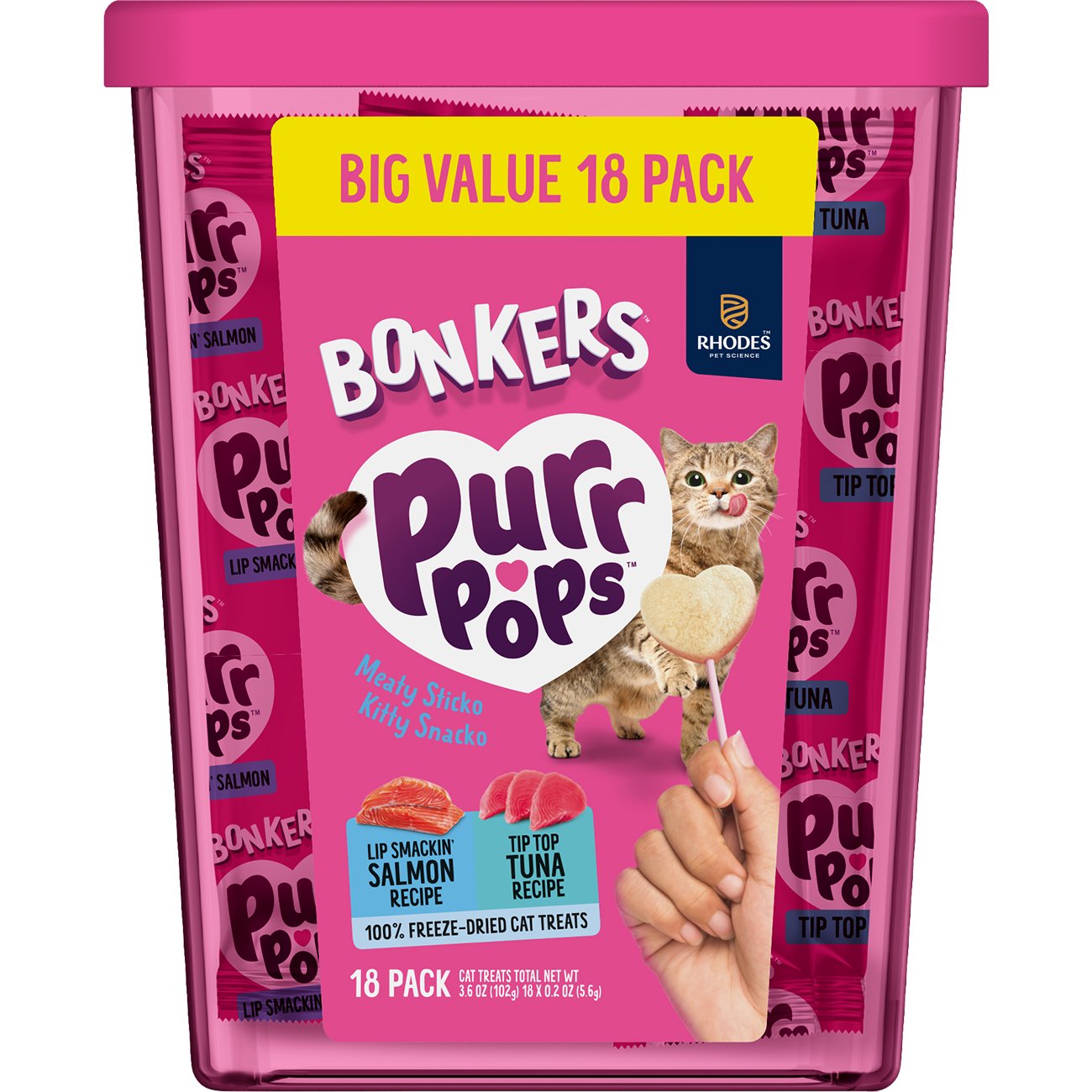 Bonkers Purrpops Lip Smackin Salmon Tip Top Tuna Flavor