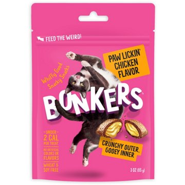Bonkers Paw Lickin' Chicken Flavor Cat Treats, 3 oz