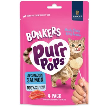 Bonkers Purrpops Lip Smackin' Salmon Flavor Cat Treats, 4 ct