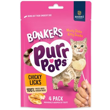 Bonkers Purrpops Chicky Licks Flavor Cat Treats, 4 ct