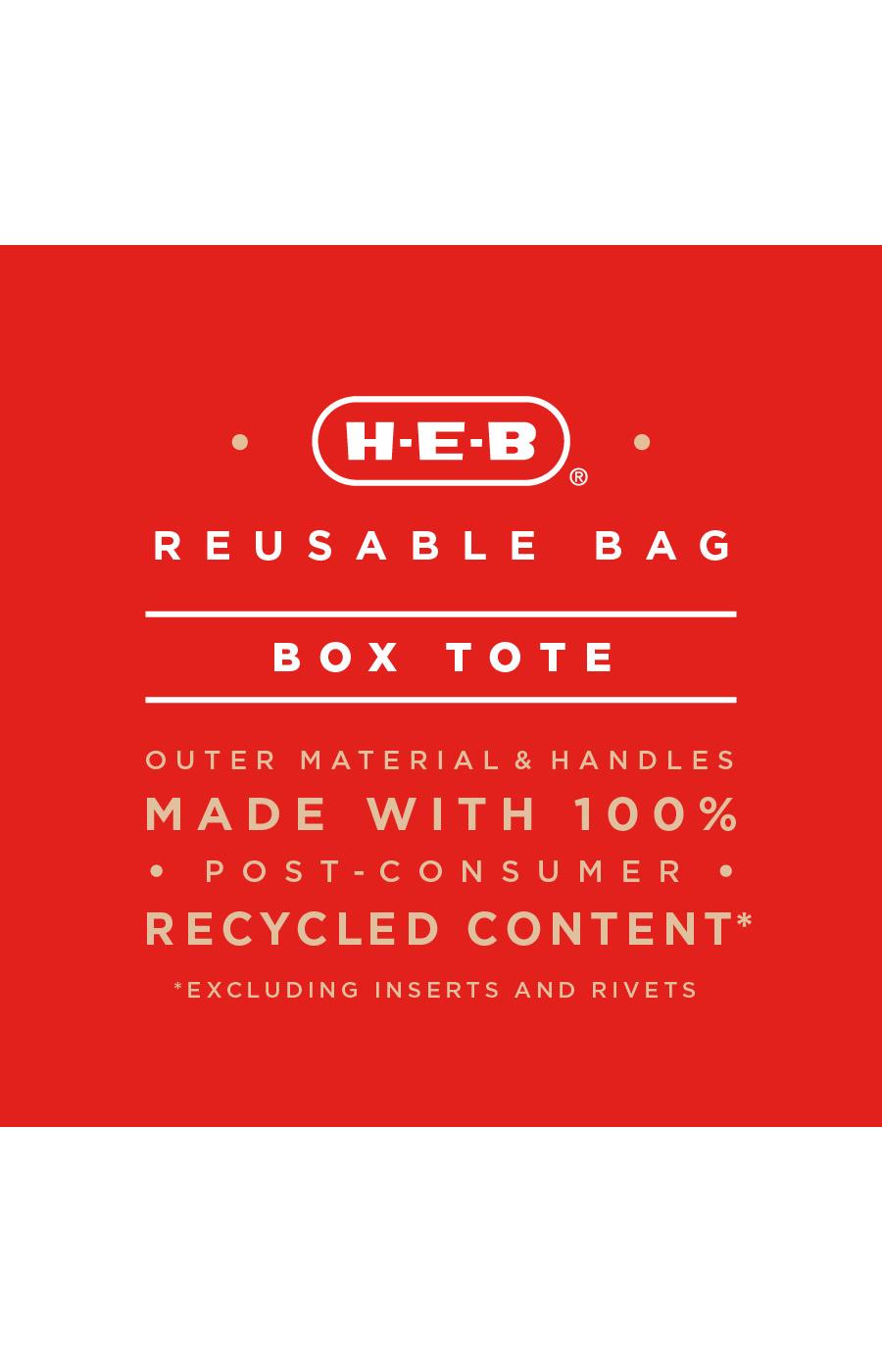 H-E-B Box Tote Reusable Shopping Bag; image 2 of 4