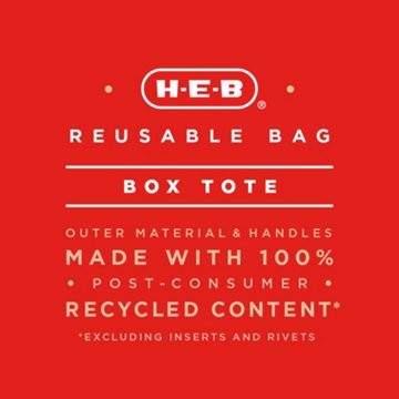 H-E-B Box Tote Reusable Shopping Bag