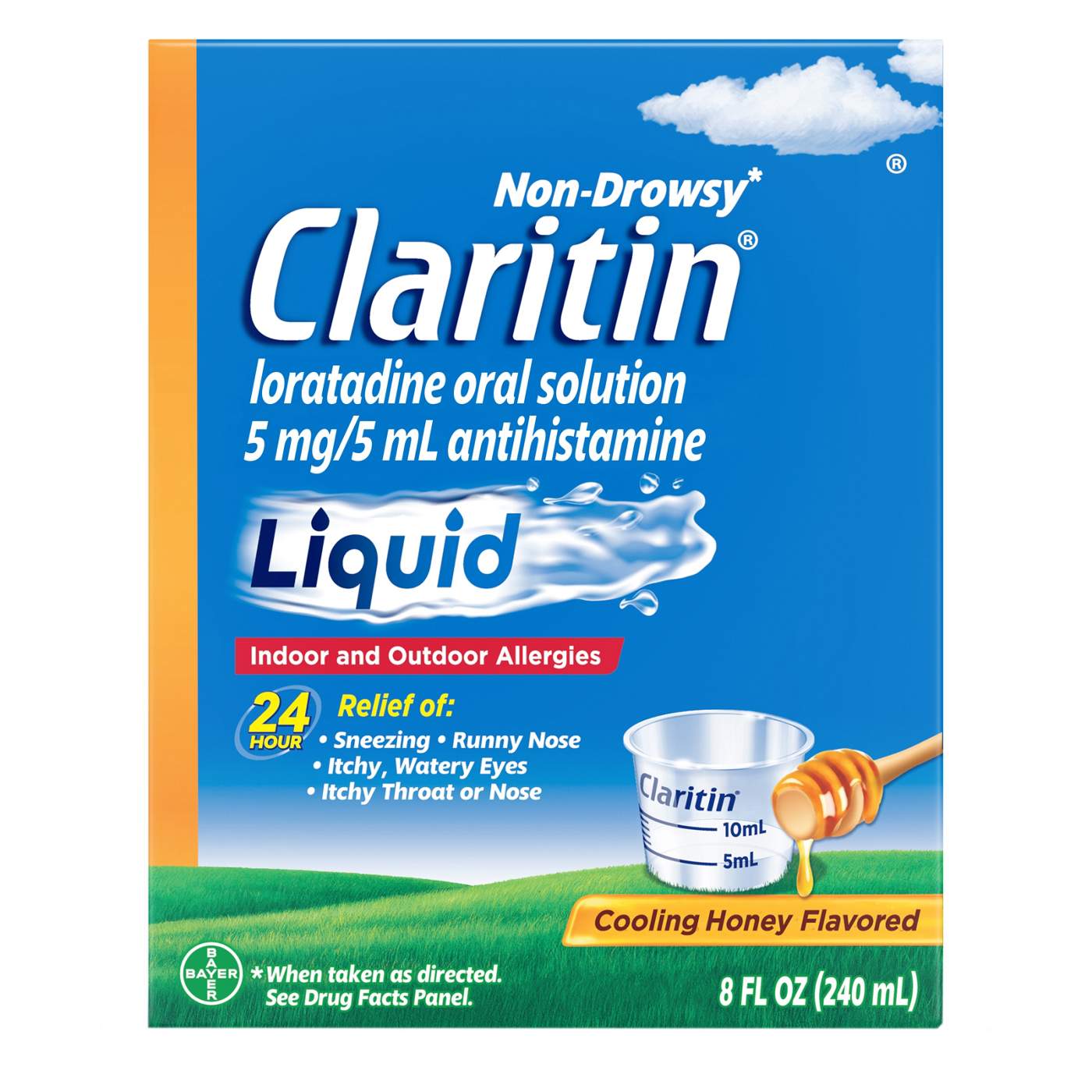 Claritin Non-Drowsy 24 Hour Allergy Relief Liquid - Cooling Honey; image 1 of 4