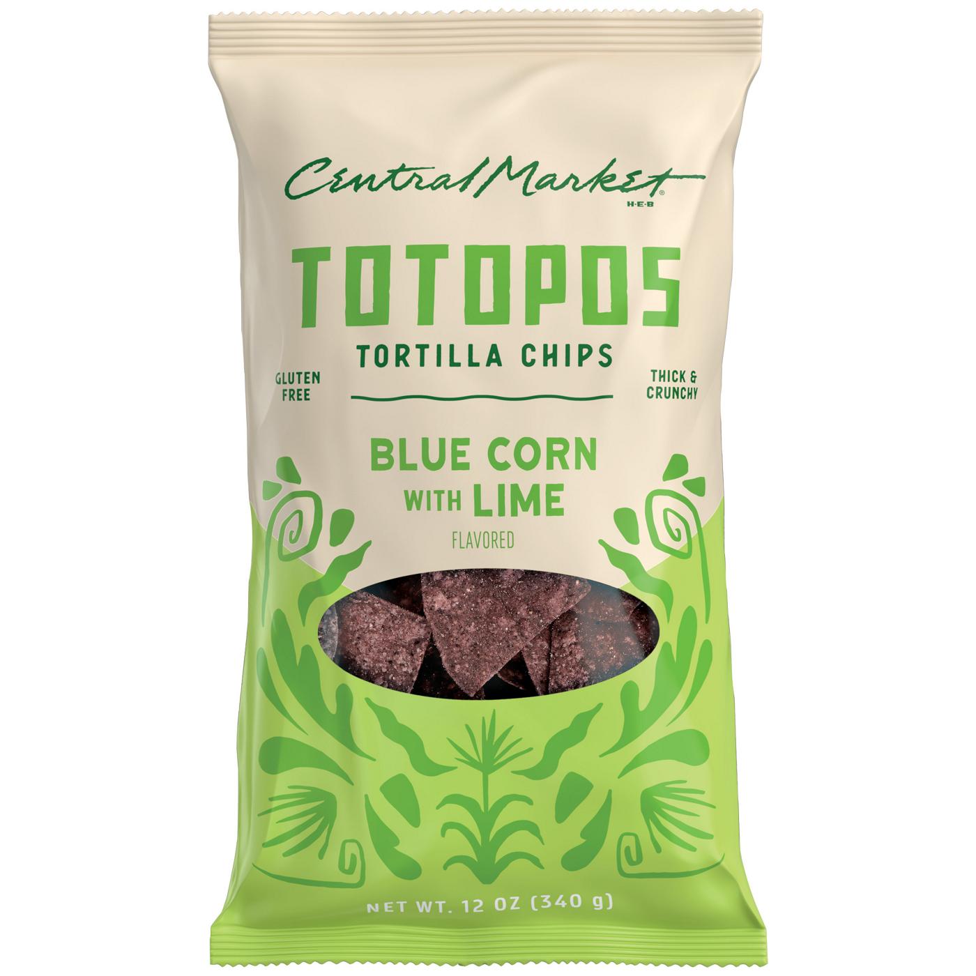 Central Market Totopos Tortilla Chips - Blue Corn & Lime; image 1 of 2