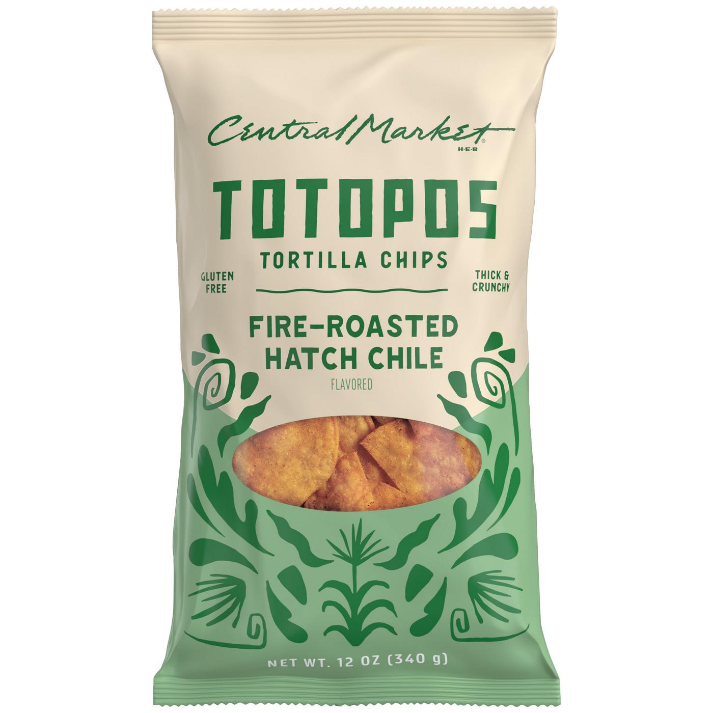 Central Market Totopos Tortilla Chips - Fire-Roasted Hatch Chile; image 1 of 2