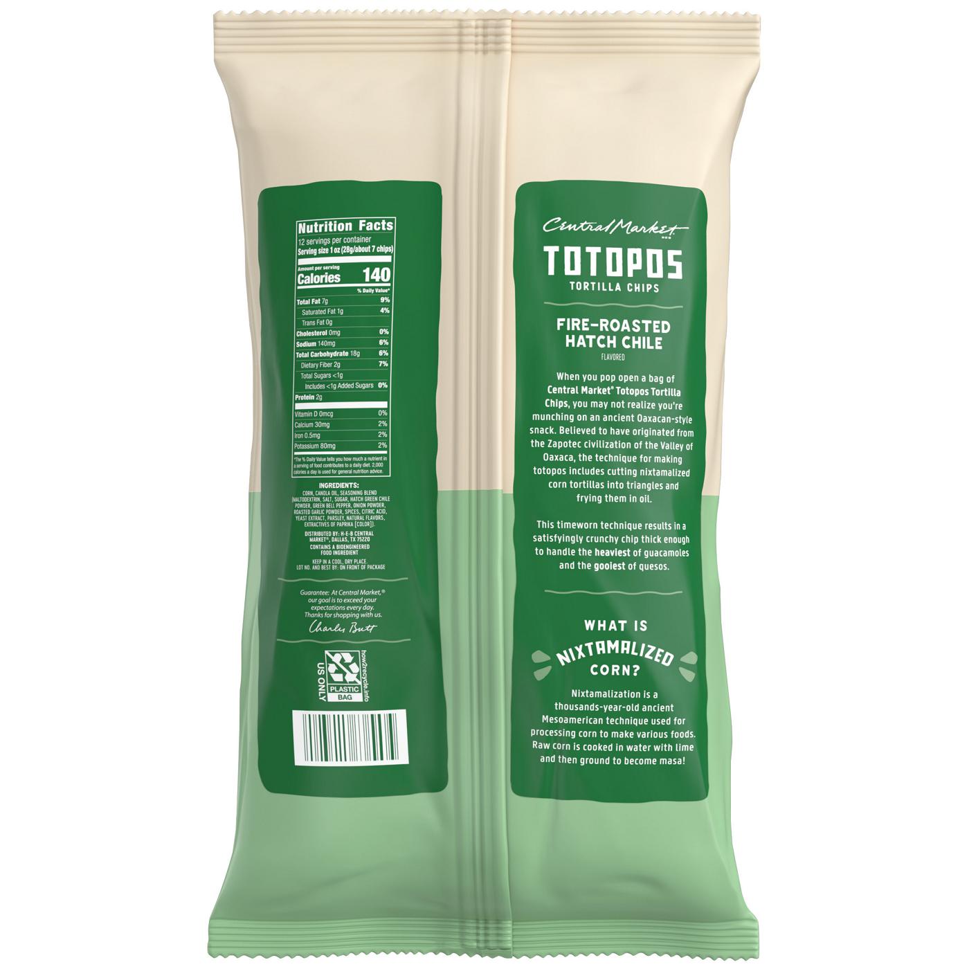 Central Market Totopos Tortilla Chips - Fire-Roasted Hatch Chile; image 2 of 2