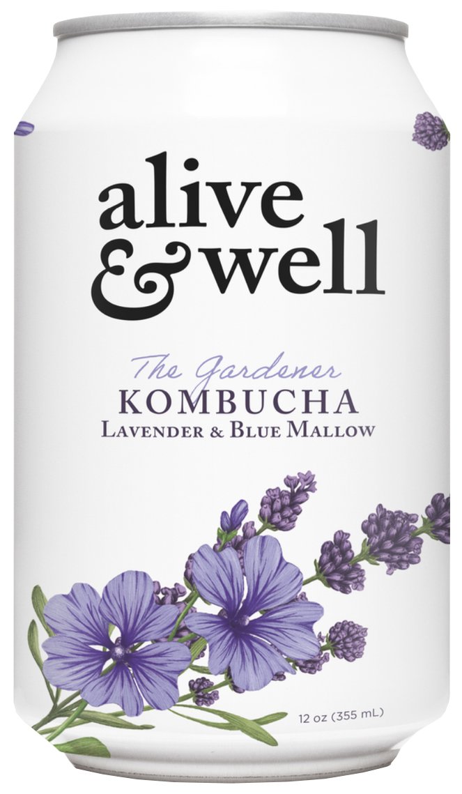 Alive & Well Lavender & Blue Mallow Kombucha, 12 oz | Central