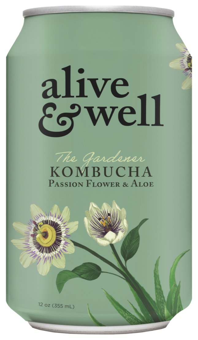 Alive & Well Passion Flower & Aloe Kombucha, 12 oz | Central