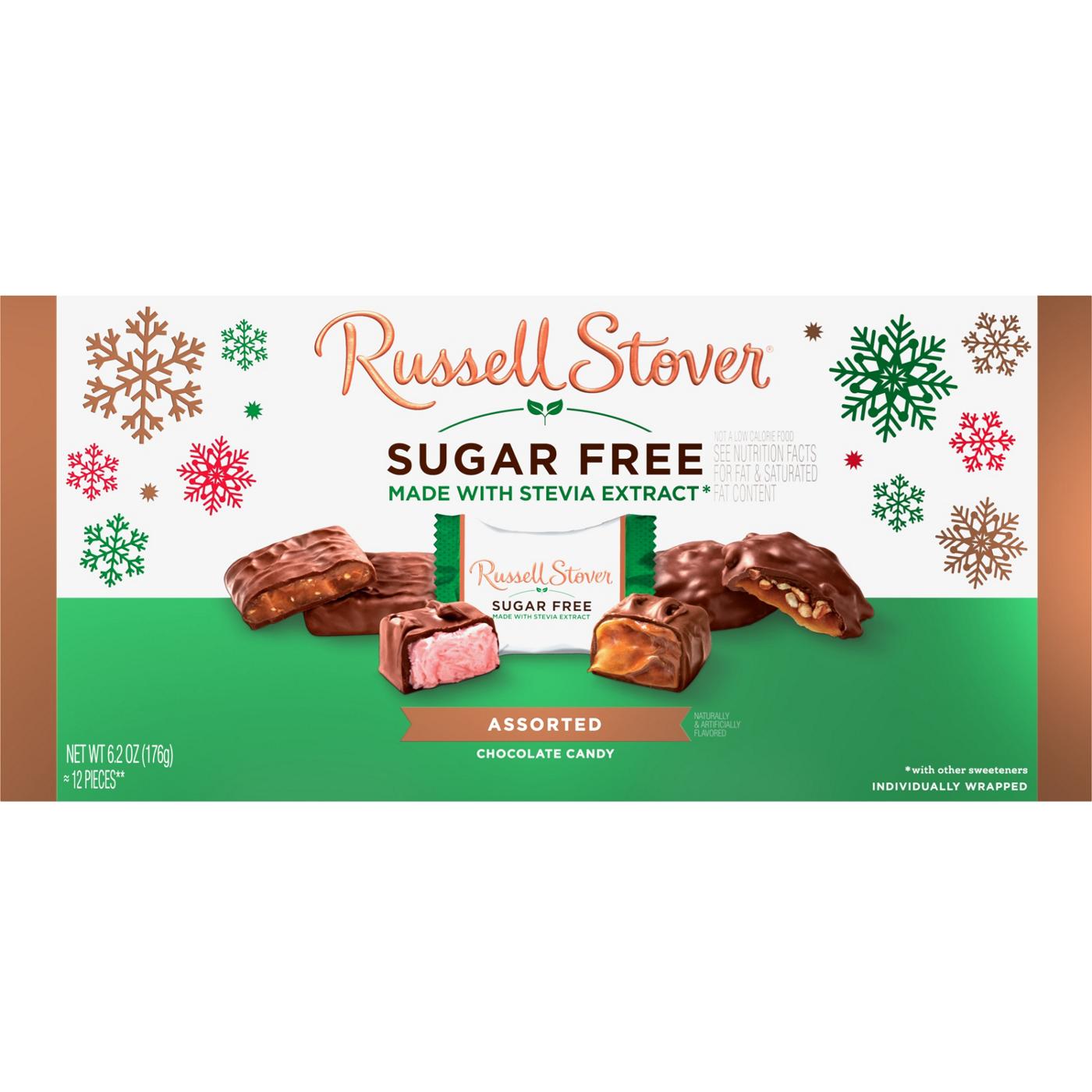 Russell Stover Sugar Free Assorted Chocolate Candy Christmas Gift Box, 12 pc; image 1 of 2