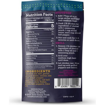 Siete Chicken Fajita Seasoning, 1 oz