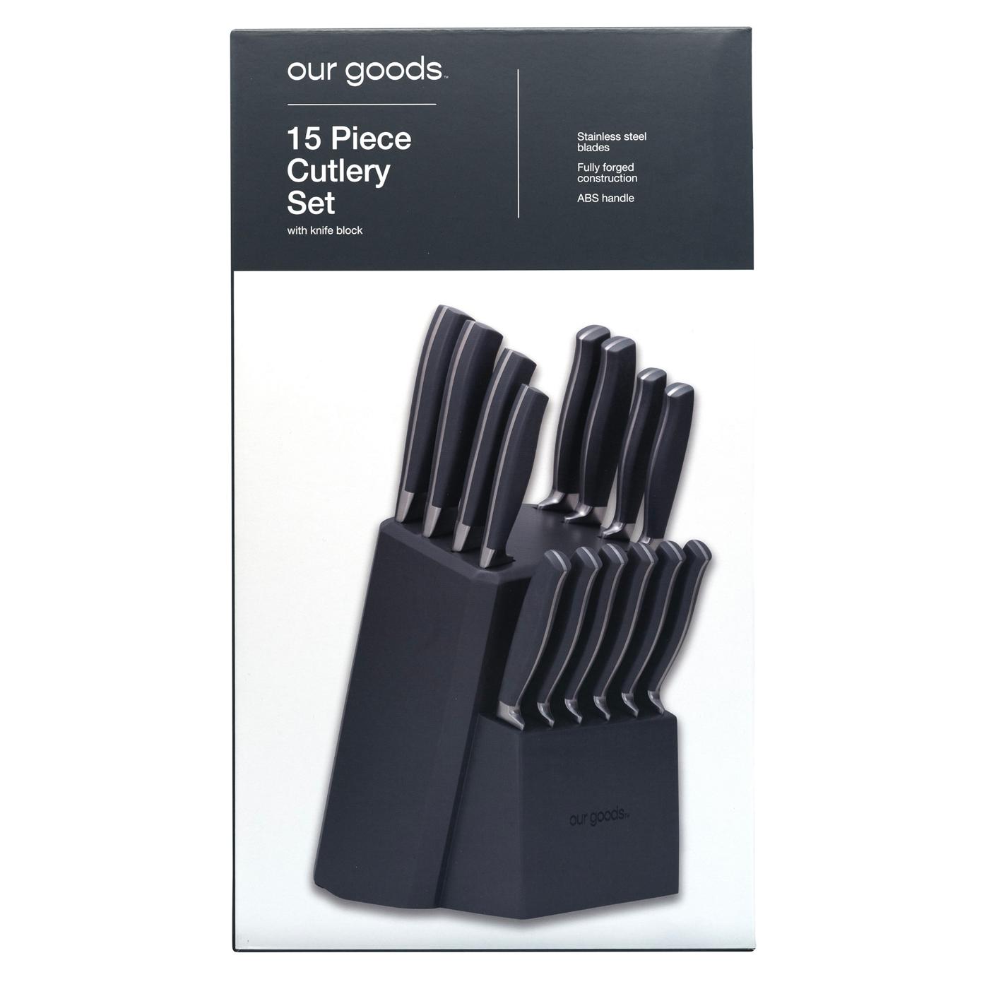 our goods Cutlery Set with Knife Block; image 1 of 3