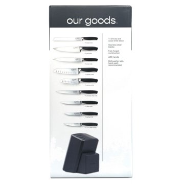 our goods Cutlery Set with Knife Block, 15 pc