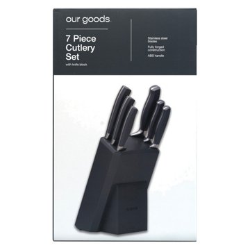 our goods Cutlery Set with Knife Block, 7 pc