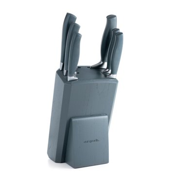 our goods Cutlery Set with Knife Block, 7 pc