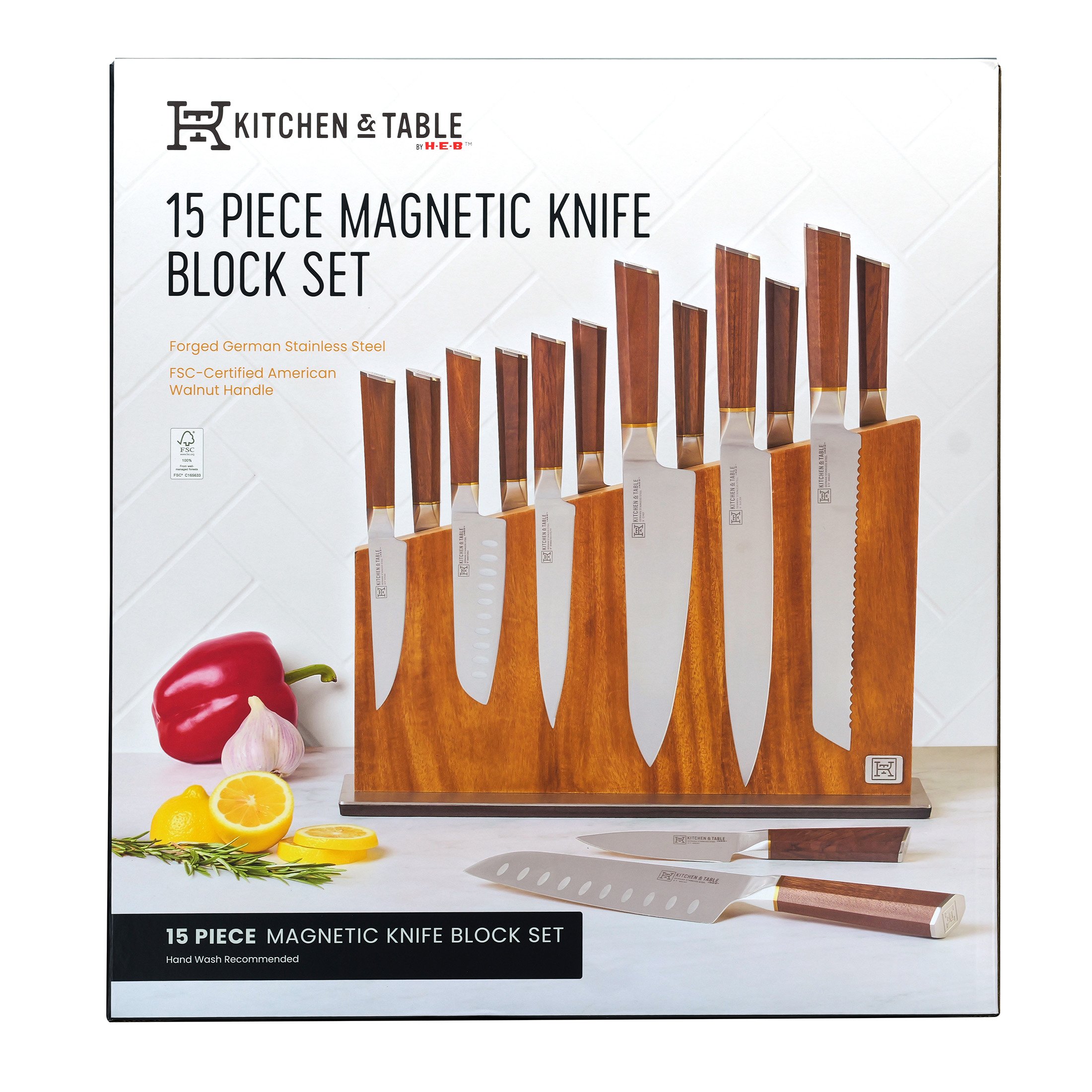 Kitchen & Table by H-E-B Magnetic Knife Block Set - Shop Knives at H-E-B