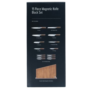 Kitchen & Table by H-E-B Magnetic Knife Block Set, 15 pc