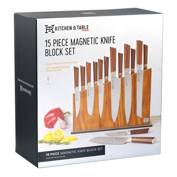 Kitchen & Table by H-E-B Magnetic Knife Block Set, 15 pc
